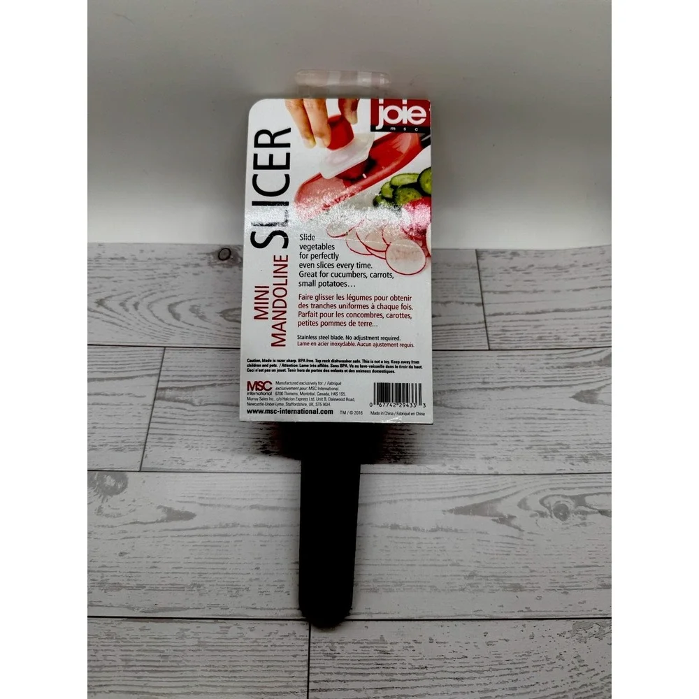 Joie MSC Mini Mandoline Slicer with Protective Slide Guide‎ Red